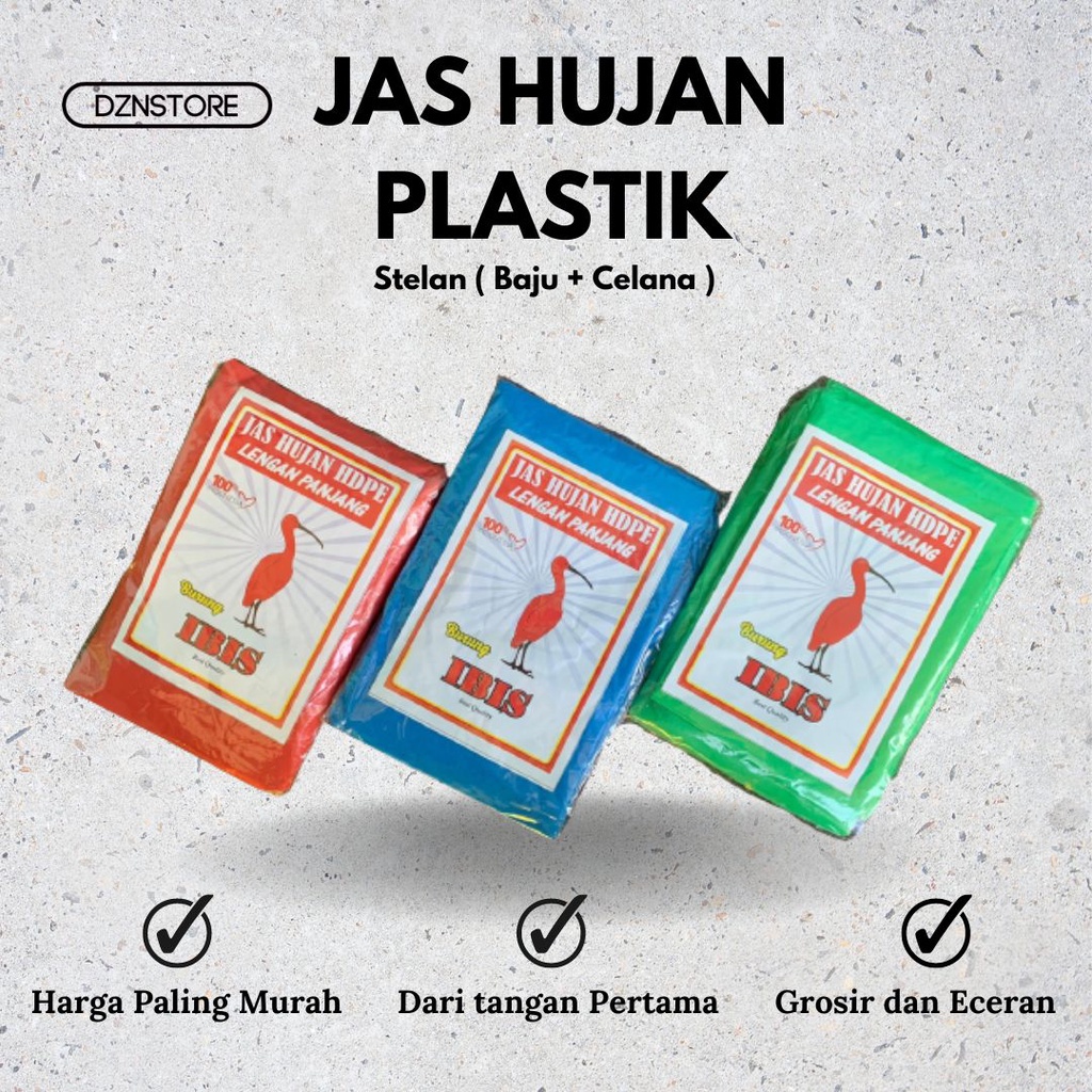 Jas Hujan Plastik Stelan Baju Celana / jas hujan plastik tebal / jas hujan Jas hujan plastik LDPE