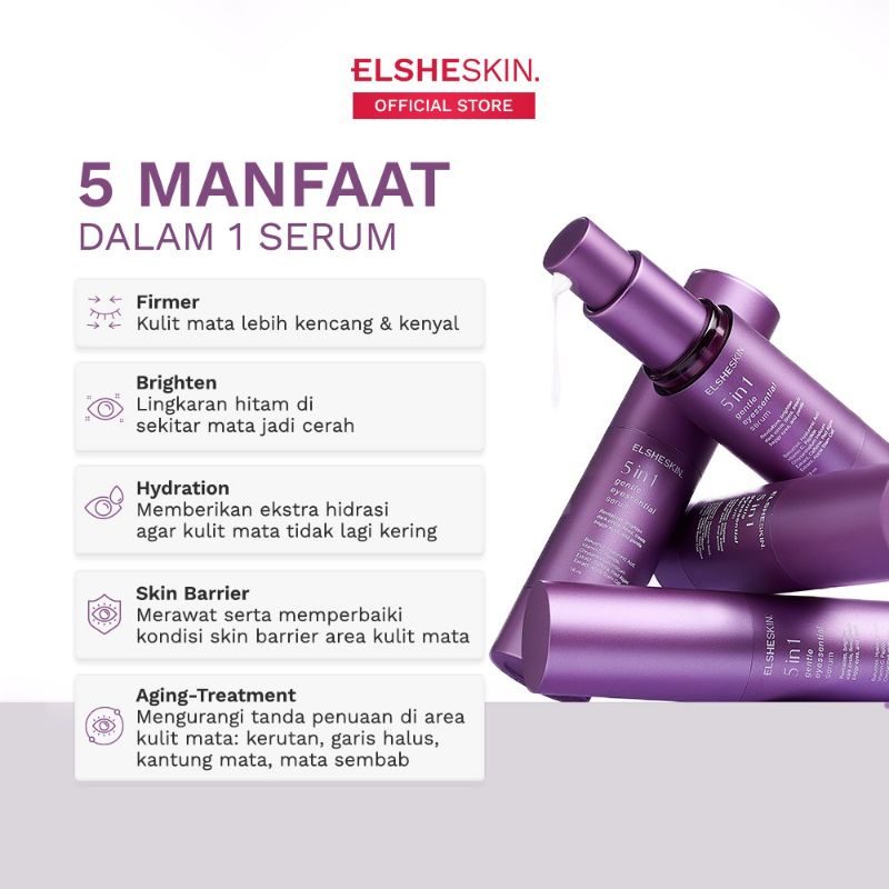 (GOSEND/COD) ELSHESKIN 5 in 1 GENTLE EYESSENTIAL SERUM - CREAM MATA 7 HARI MENCERAHKAN MATA PANDA