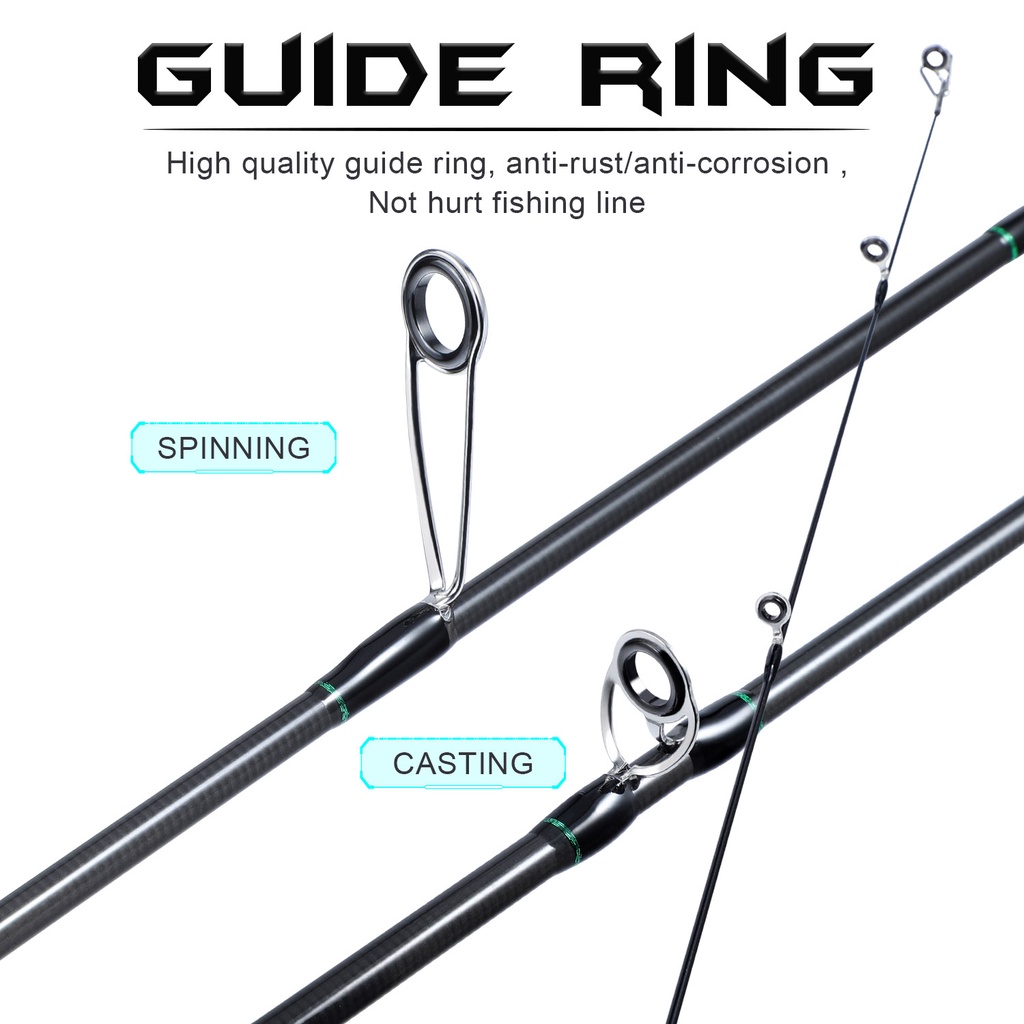 Sougayilang Joran Pancing Joran Pancing 1.68-1.8M Spinning Casting Fishing Rod 2 Sections Carbon Fishing Pole Fishing Tackle Max Drag 5kg Fishing Rod  For Freshwater or Saltwater Joran Pancing