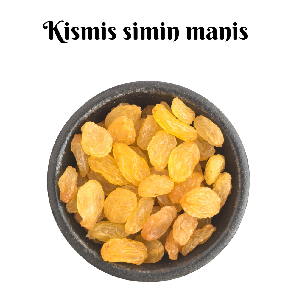 

KISMIS KRISTAL MANIS 1 KG / KISMIS SIMIN / KISMIS ANGGUR / kismis manis / oleh oleh haji Umroh
