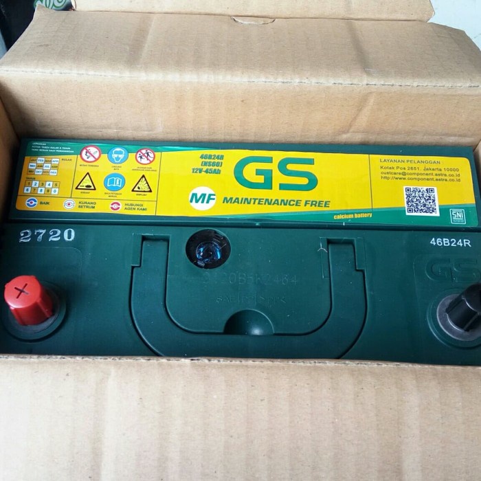 Aki Accu Kering GS MF NS60 45 AH Mobil Suzuki Swift, SX4 Cross Over