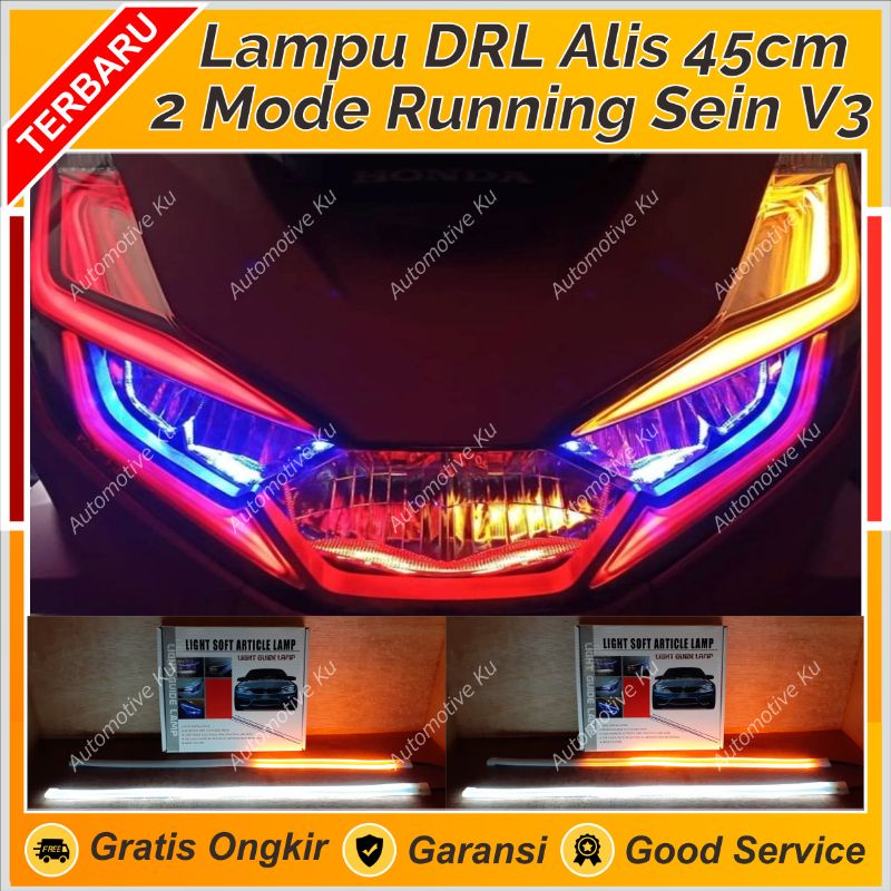 LAMPU LED DRL ALIS RUNNING SEIN 2 MODE WELCOME LIGHT 45 CM FLEKSIBEL MOBIL MOTOR: VARIO BEAT SUPRA P