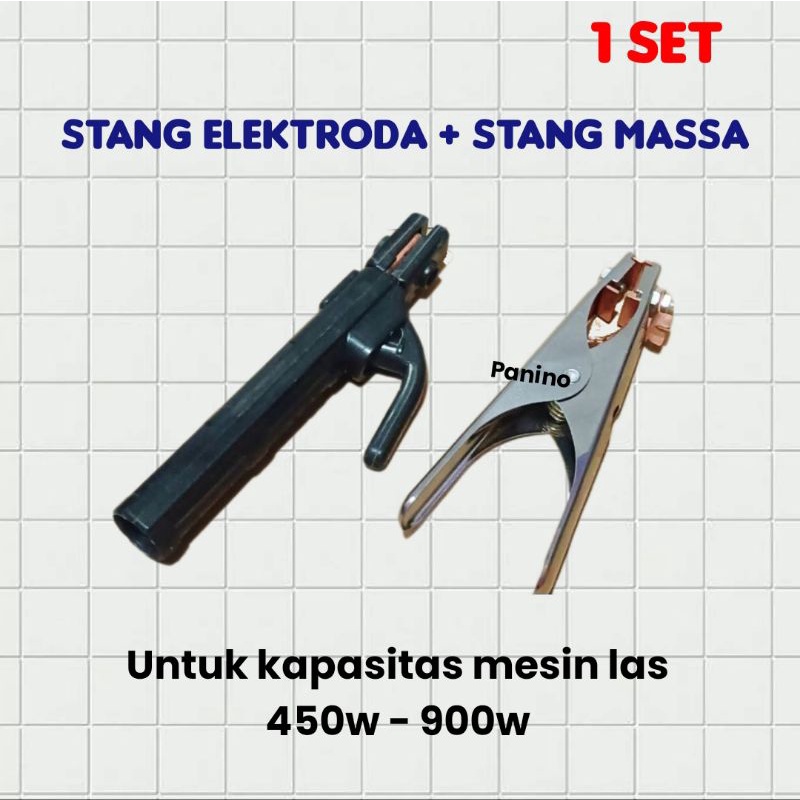 Stang las listrik set ELEKTRODA dan MASSA - tang jepit welding holder -clamp -alat tukang