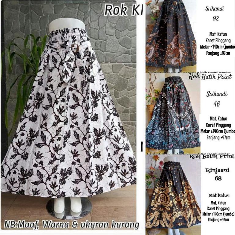 ✎ [JUMBO] ROK BATIK PANJANG DEWASA JUMBO ROK PAYUNG WANITA BIGSIZE KLOK MOTIF TERBARU PRODUK KEREN 2