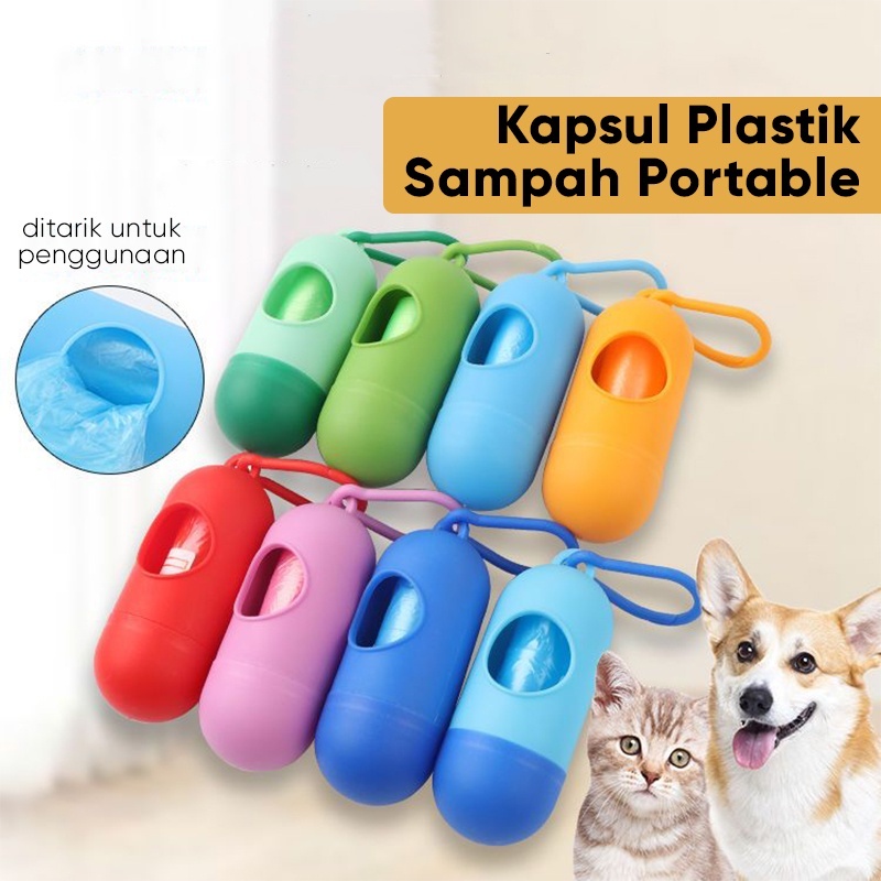 Hugopet Case Tempat Kantong Plastik Sampah Kapsul Case Capsule Portable Serbaguna Trash Bag Capsule Portable Holder