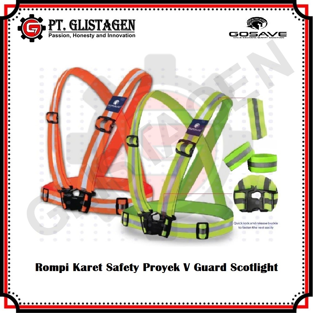 Rompi Karet Safety Proyek V Guard Elastic Scotlight ( Hijau / Orange )