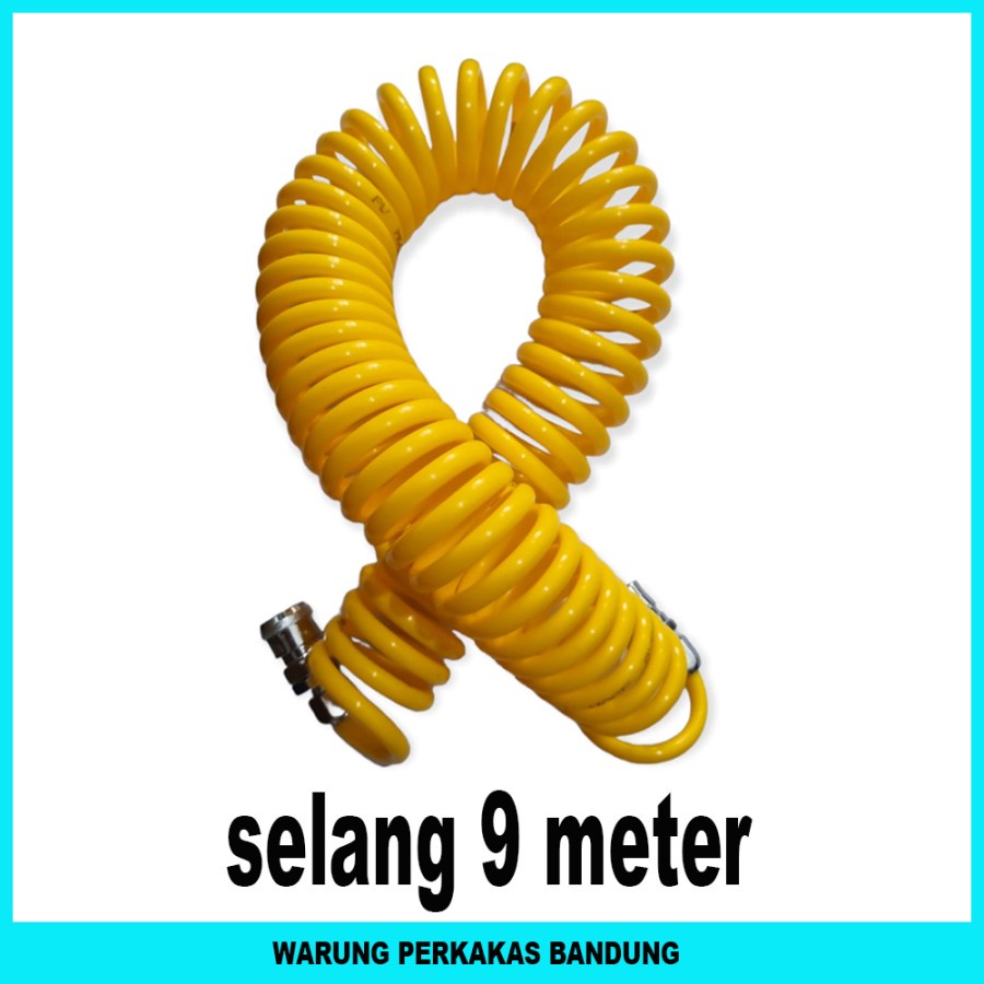Troondon Recoil Hose Selang Angin Kompresor Spiral 9meter selang kompresor angin