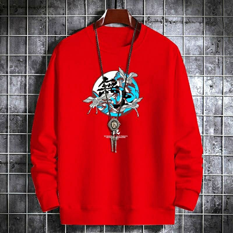 crewneck sweater pria kekinian motif STORK termurah /bahan fleece  lembut dan tebal