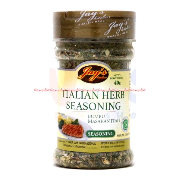 

Jay's Kitchen Italian Herb Seasoning 40gr Bumbu Masakan Itali Italia Bumbu Siap Pakai Kemasan Botol Jais Jays Italianherb Herbs Food