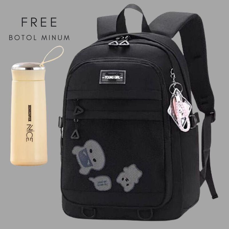 TAS RANSEL ANAK SEKOLAH SD SMP KARAKTER HANTU FREE BOTOL KACA