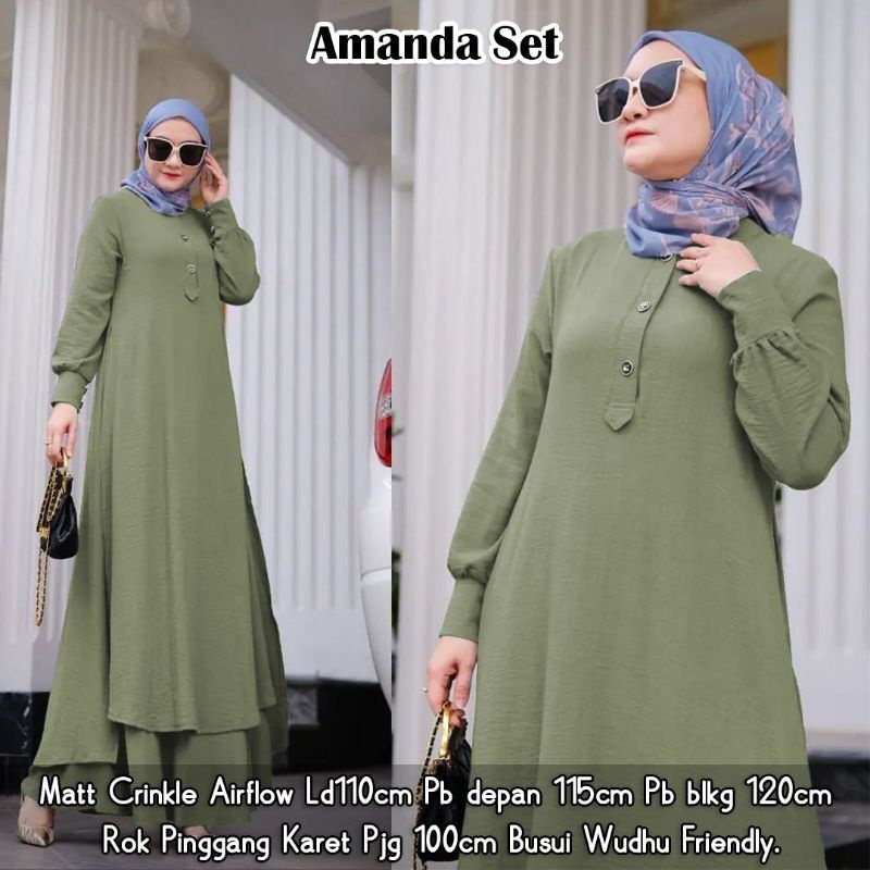 Fashion MUSLIM, baju wanita, baju stelan wanita, setelan, stelan, Baju stelan, fashion wanita, one set. Amanda Set