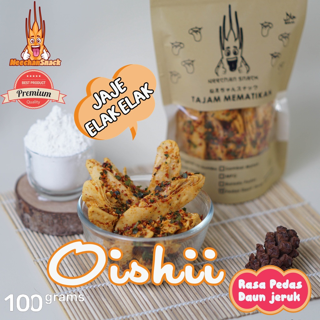

Kripik Jaje Elak - elak rasa Pedas daun Jeruk (100gr)