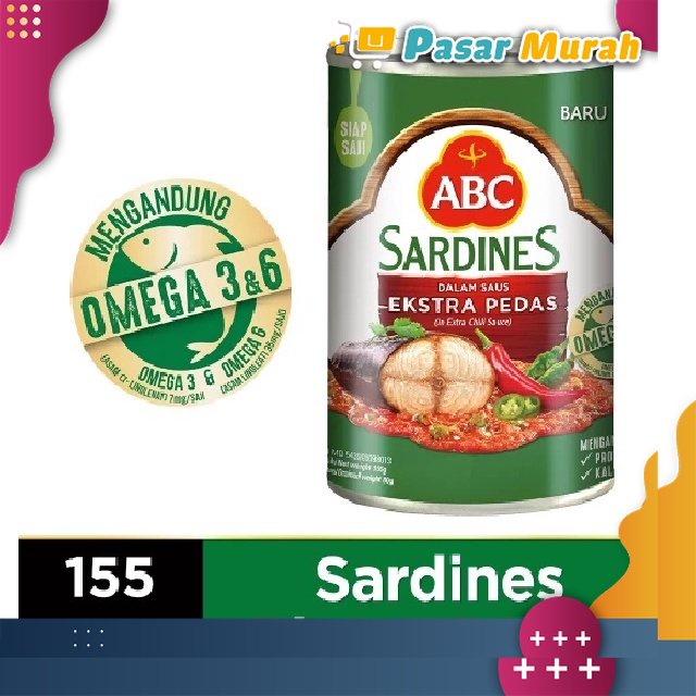 

ABC Sarden Saus Extra Pedas 155 g | PASAR MURAH MEDAN