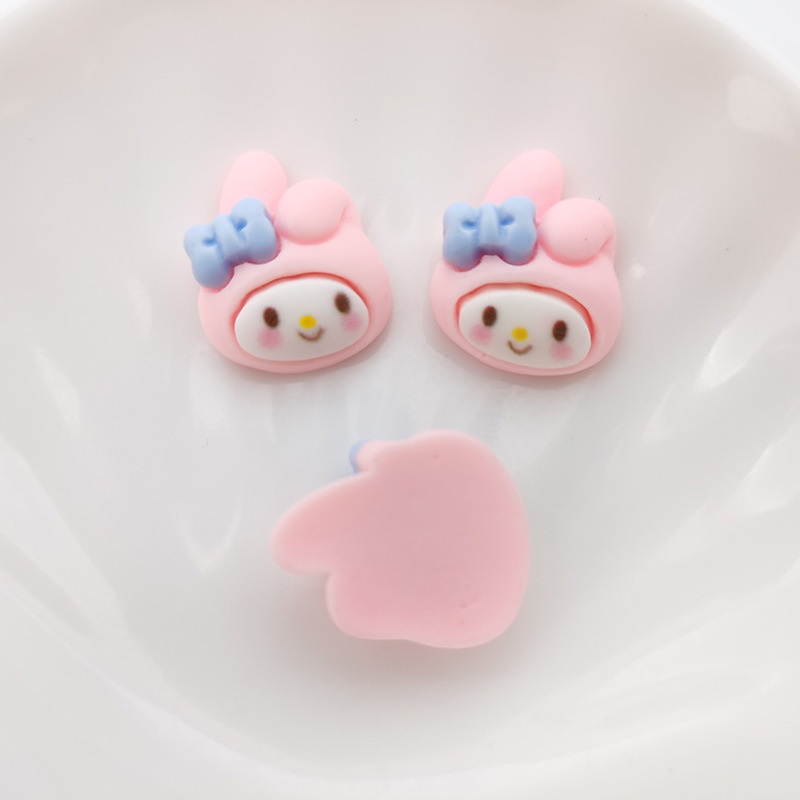 ( 5 PCS)RESIN SANRIO CLAY MOTIF KEPALA CINNAMOROLL/ KUROMI/ MELODY/ RESIN CLAY DIY SANRIO