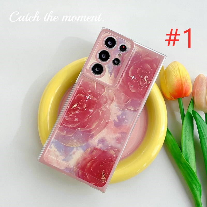 Nice Red Flowers Bracelet Soft Case Samsung Galaxy A30 A20 A50 A30S A50S A20S A11 A31 A51 A71 A12 A22 A02 A02S A32 A52 A13 A23 A33 A53 A72 A73 A03 4G 5G Casing