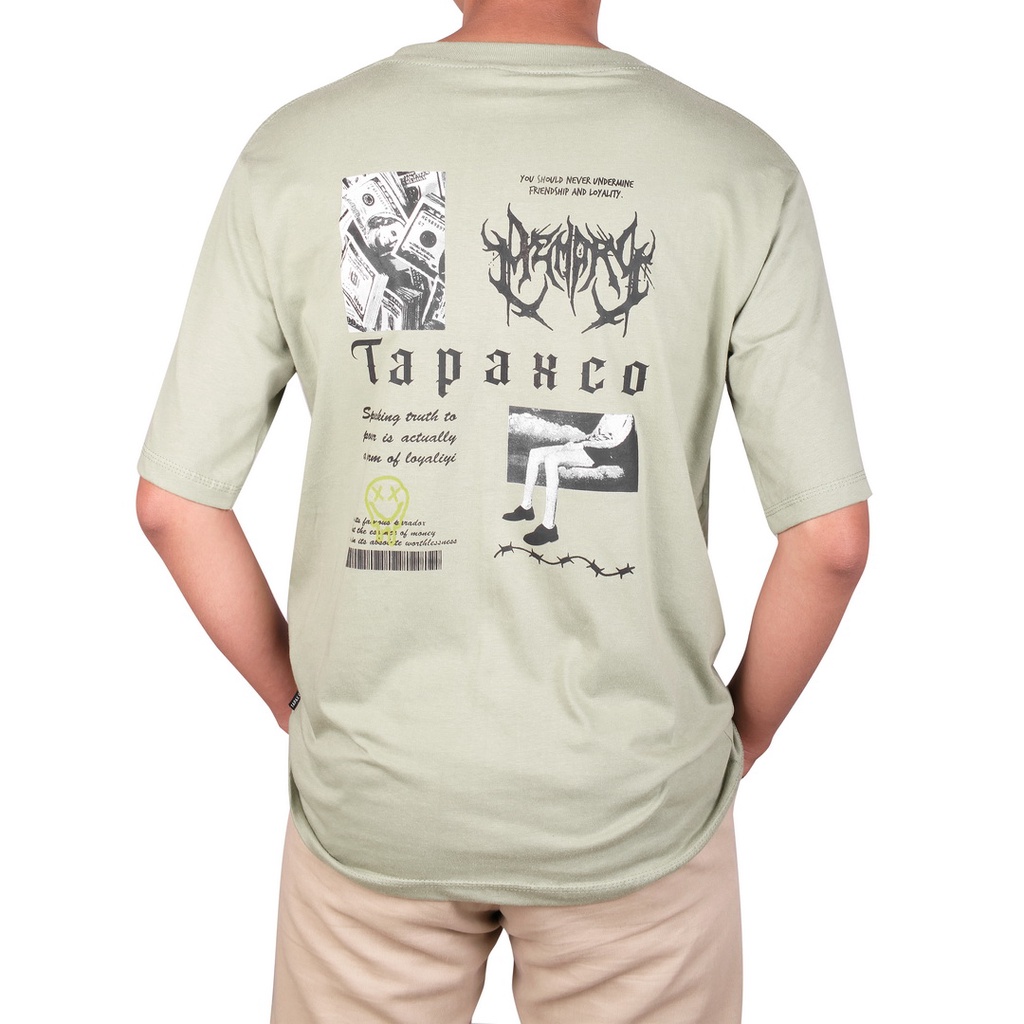 Kaos T-shirt Oversize Sage Green Kaos Pria Wanita