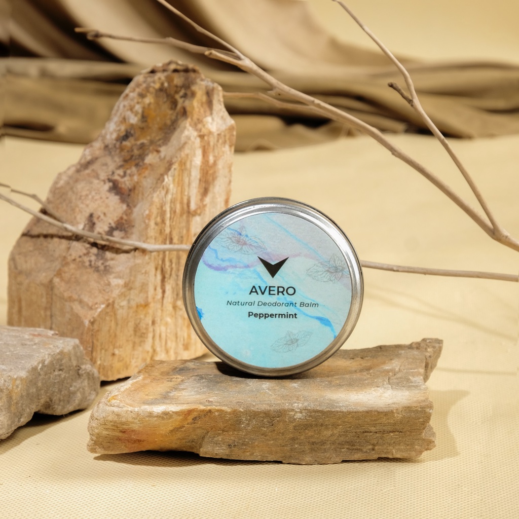 AVERO Paket Bundle 2 G - Solid Deodoran Ketiak Alami Tanpa Alkohol, Alumunium & Pengawet  & Penyegar Mulut-Peppermint