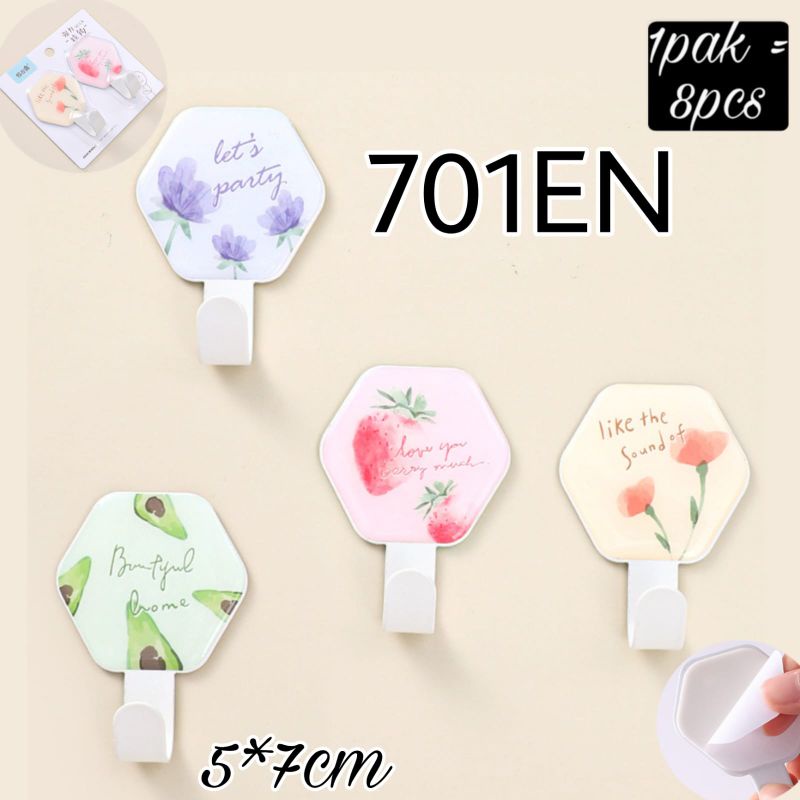 gantungan hook motif isi 2 serbaguna besi kode 701EN