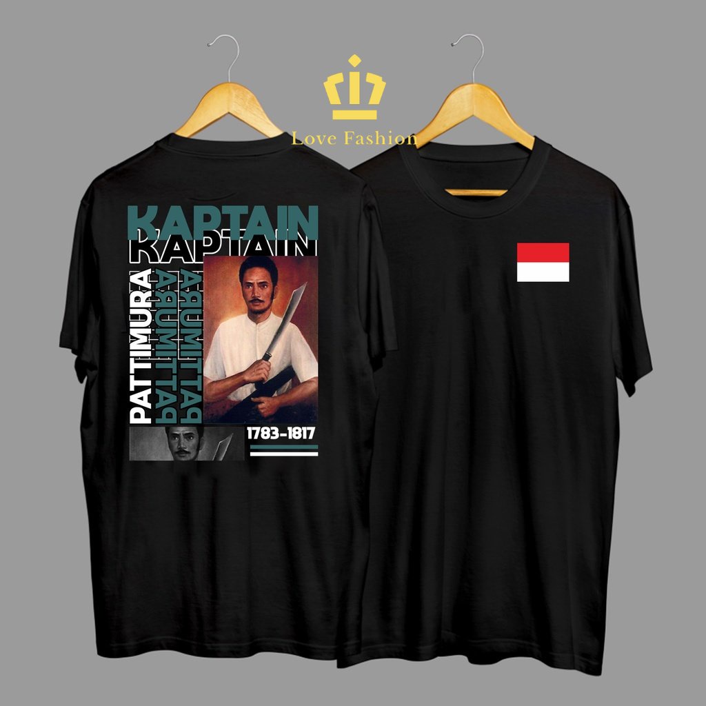 Kaos Tshirt Baju Distro Uang Pahlawan Indonesia Kaptain Patimurah Kemerdekaan Premium Terbaru