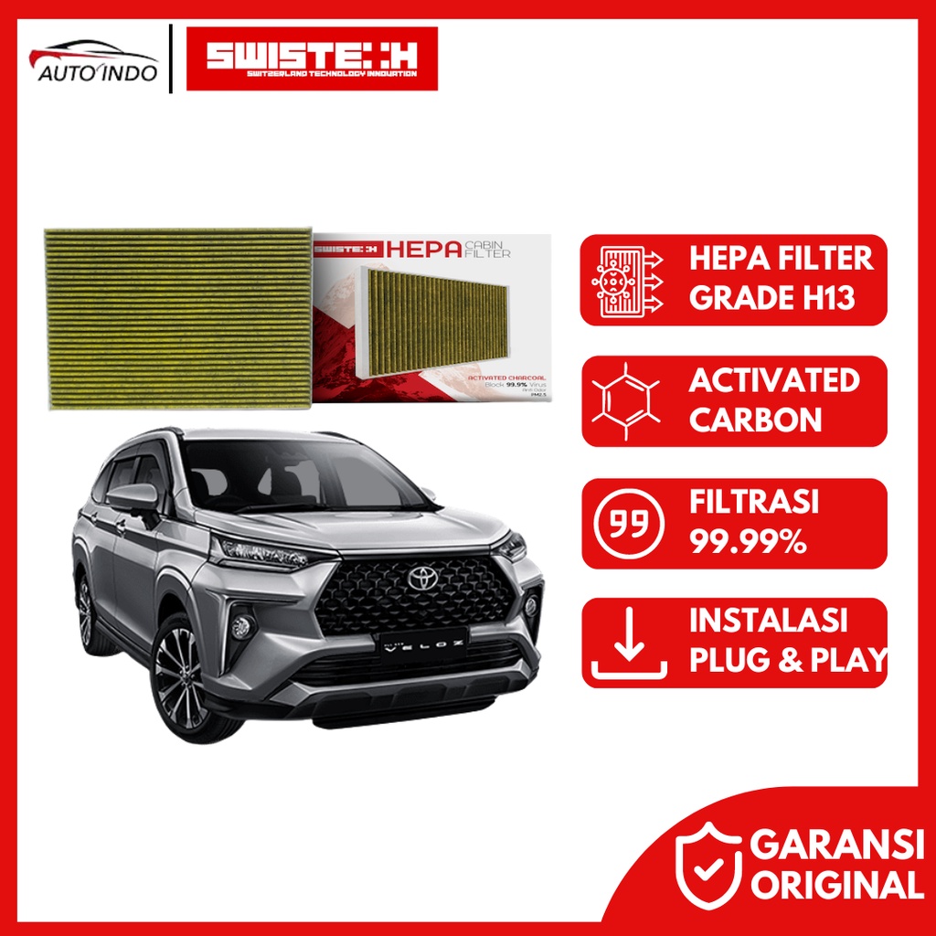 Filter Kabin AC Mobil Swistech ST02 HEPA Filter untuk Toyota All New Veloz Avanza