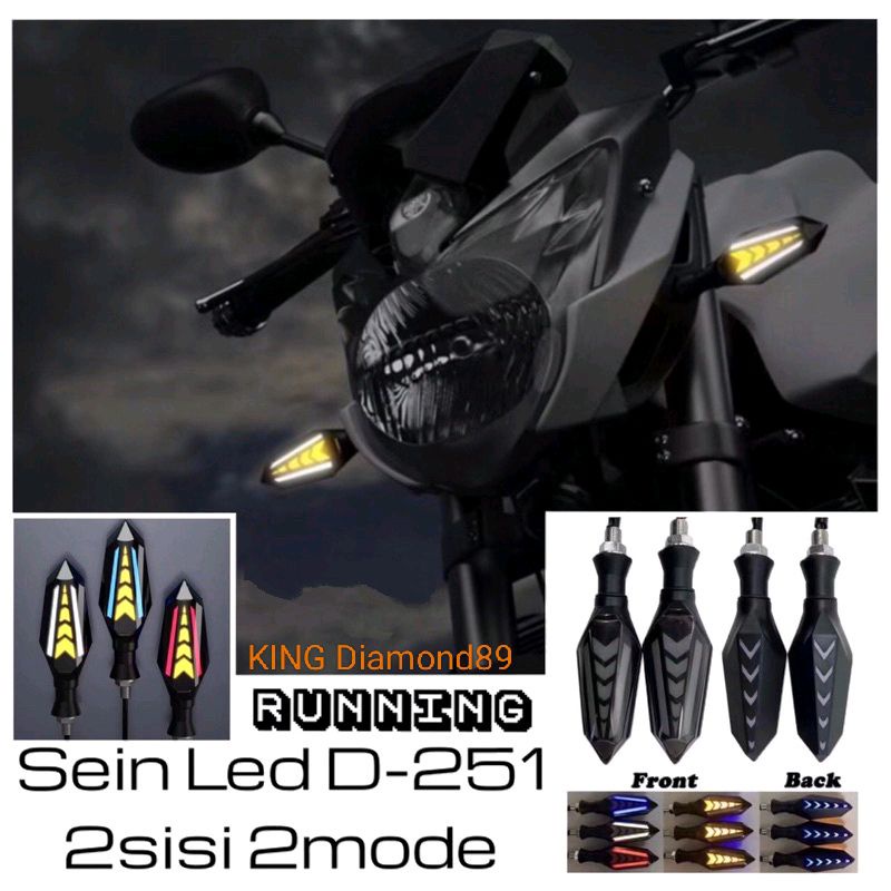 Sein Running Lampu Sen Running LED 2 Sisi 2 Mode Universal Semua Motor Bisa KING DIAMOND89