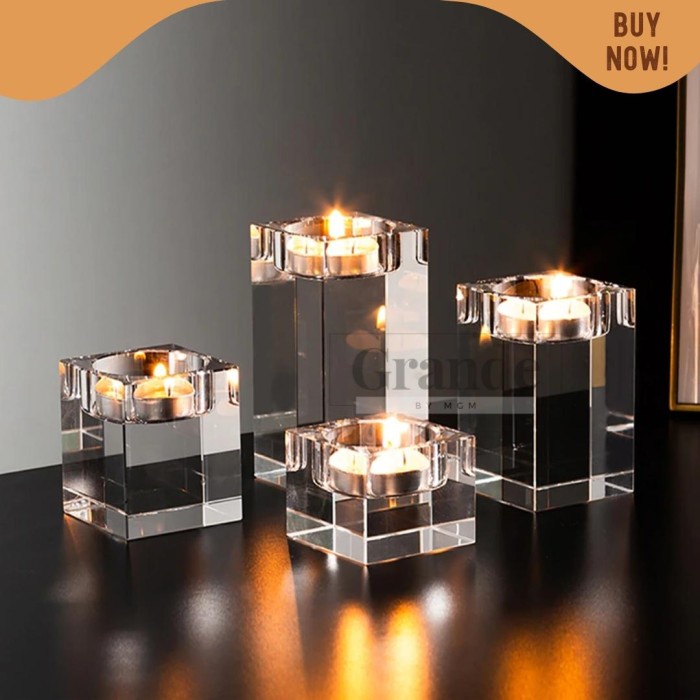 Romantic candle holder Tempat Lilin kristal Tinggi 6CM Lebar 8CM