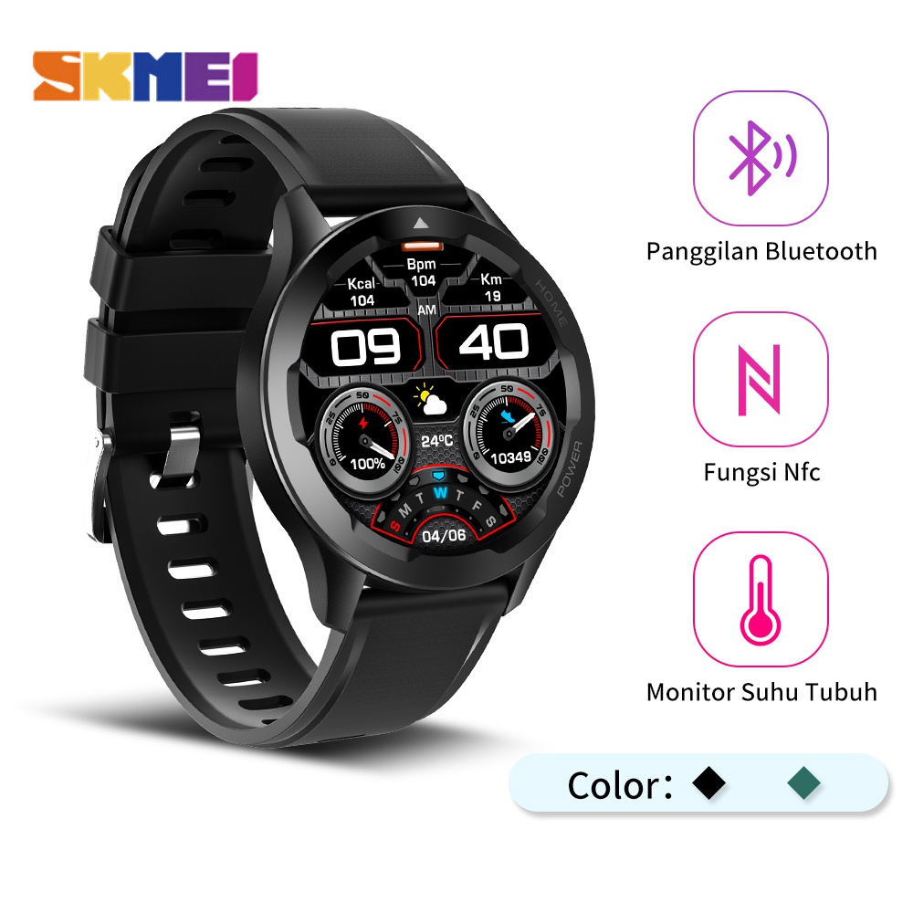 Skmei  jam tangan smartwatch pria amoled olahraga watch anti air 1ATM android ios  jam tangan pintar