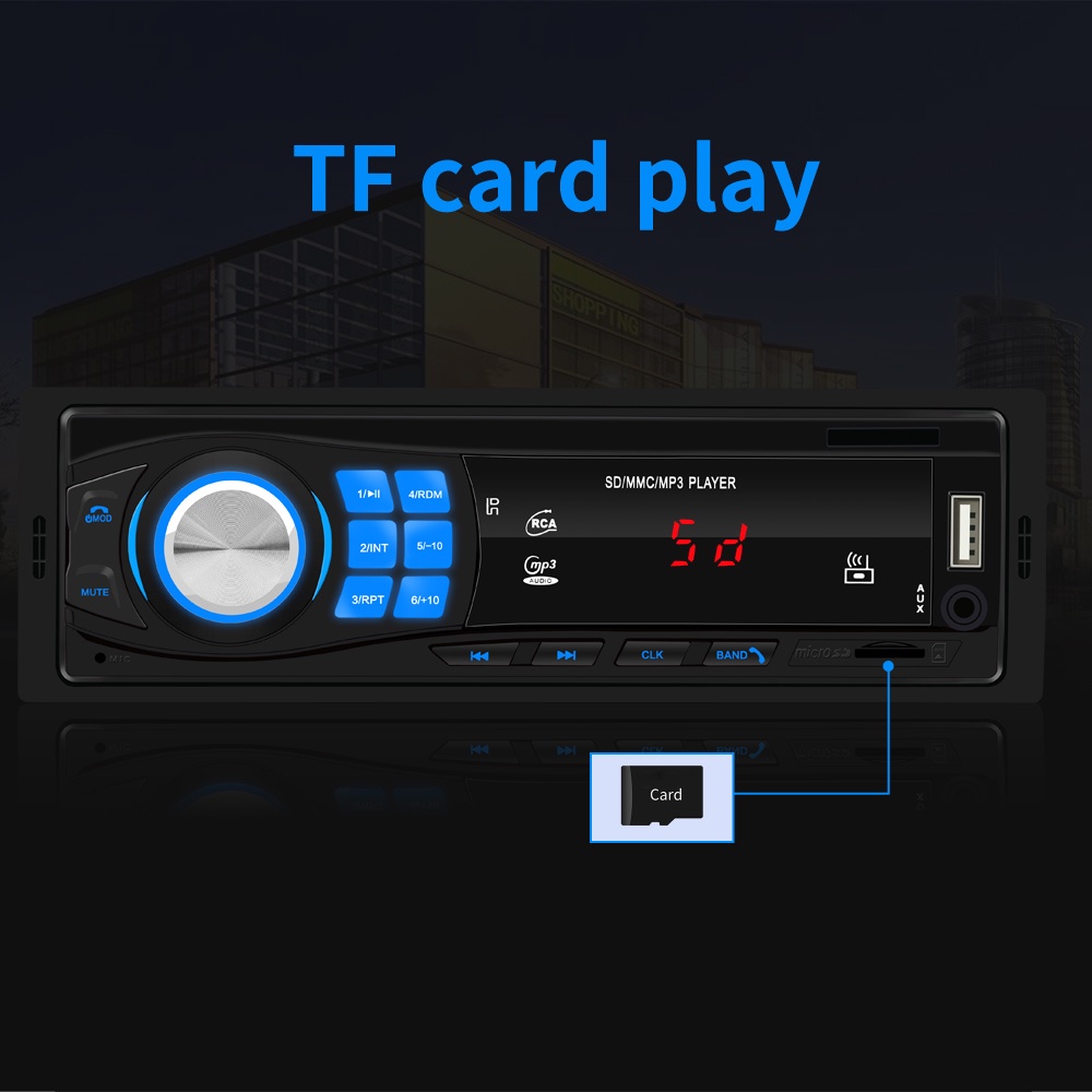 ESSGOO Single 1 Din Car Stereo Radio Bluetooth MP3 Car Player FM Receiver USB/TF/AUX Radio