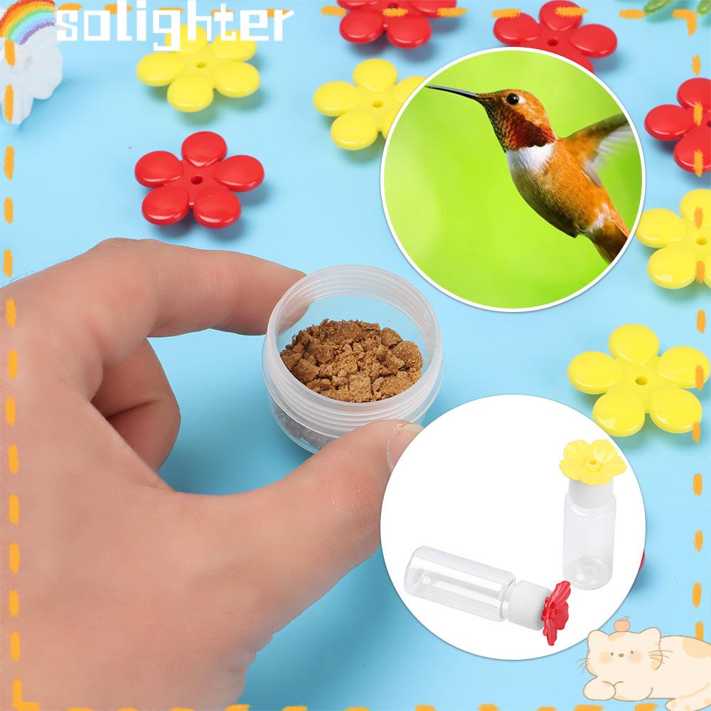 Solighter Hummingbird Feeder Tempat Makan Gantung Plastik Perlengkapan Burung Bunga Mudah Digunakan Menahan Feeder