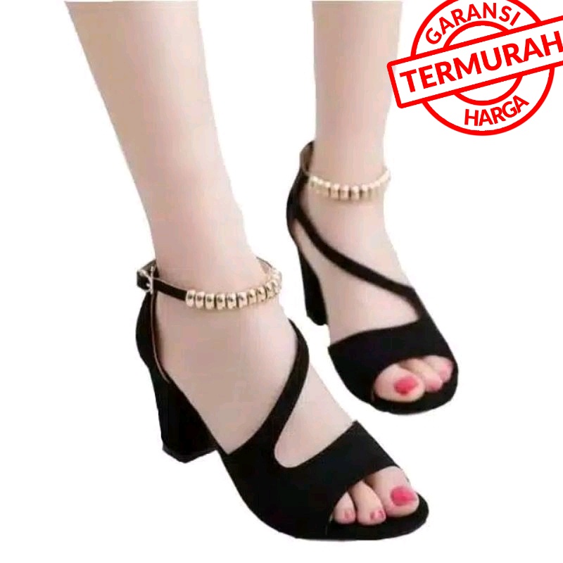 sepatu Hils wanita/sepatu hak wanita/Hak tahu/sandal hak tahu gelang mewah