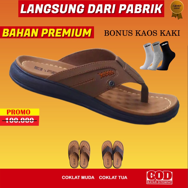Sandal Sendal Ssndal Pria Priq Bapak2 Jepit Distro Remaja Cowok Dewasa Kulit Premium Branded Cepit C