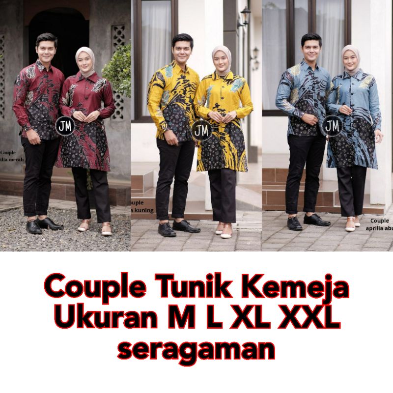 BATIK COUPLE | BAJU COUPLE BATIK SERAGAM KANTOR TUNIK KEMEJA DEWASA M L XL XXL