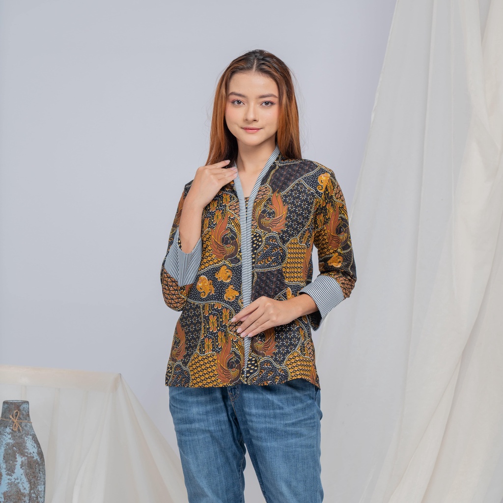 ISYANA BLOUSE BATIK BUSUI LD 90 LD 96 LD 100 LD 104 LD 120 |  ATASAN WANITA BATIK SEKAR JAGAD BAJU KERJA