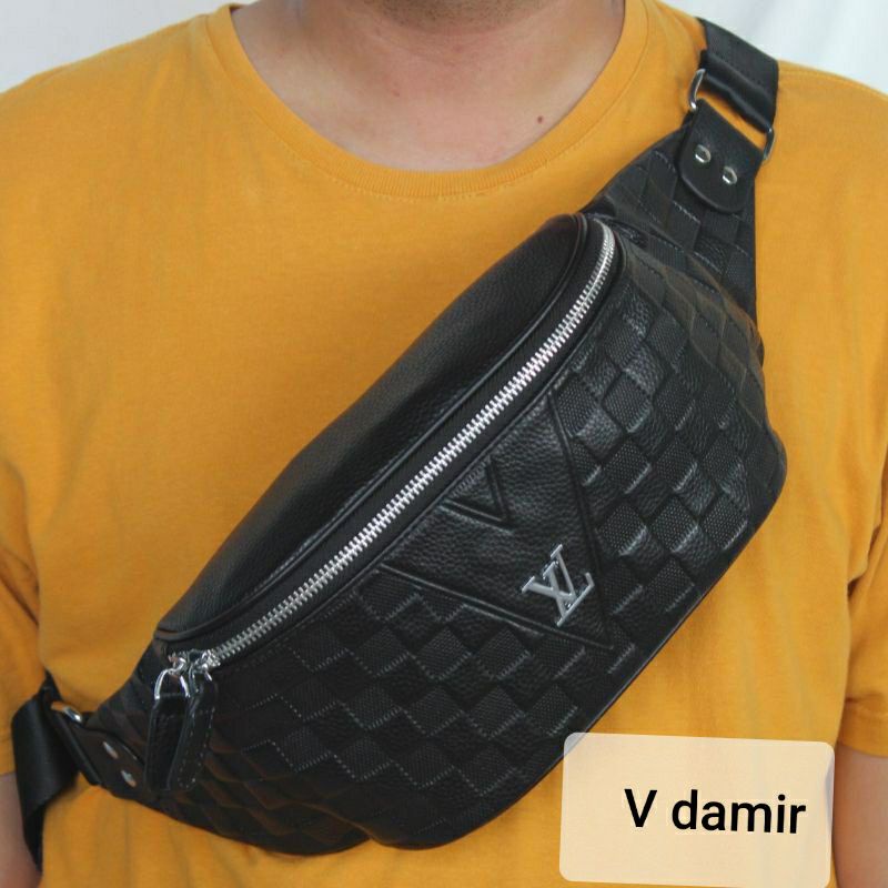 Waist Bag Pria Bahan  Kulit Super Premium