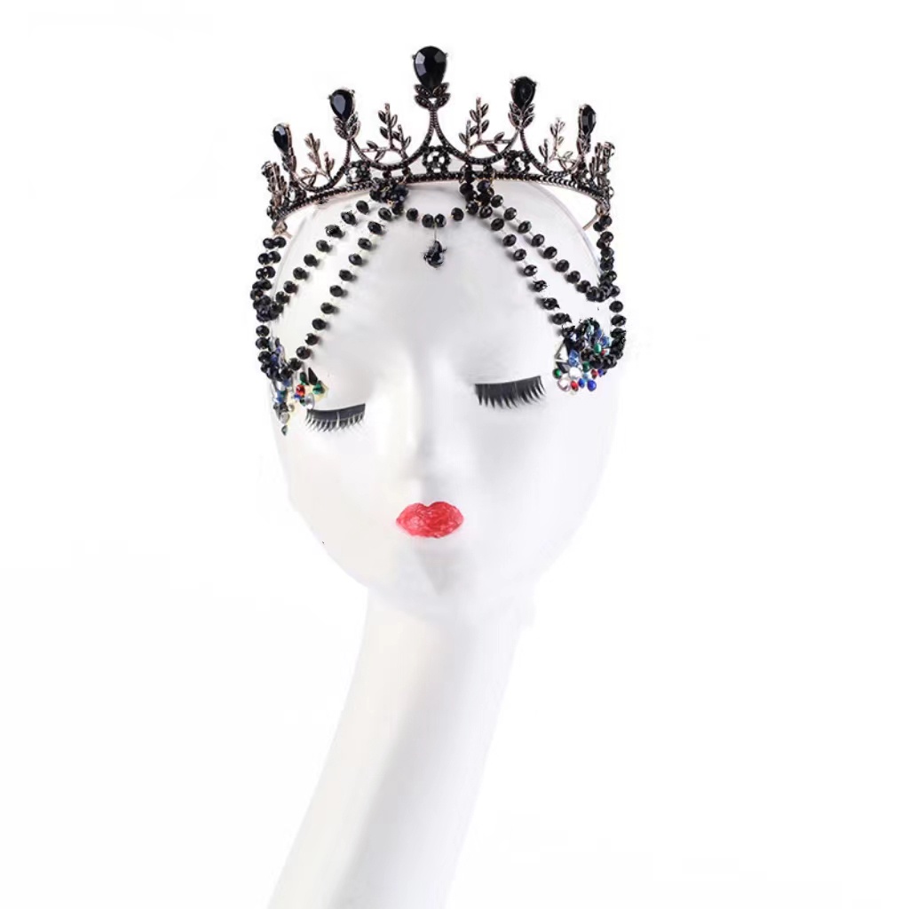 Vintage Rhinestone Gothic Bridal Crown 8582