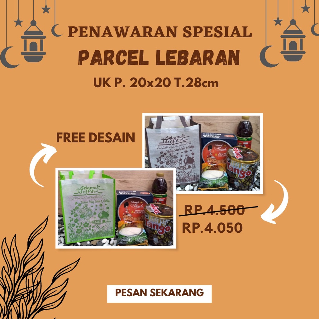 TAS PARSEL LEBARAN SABLON/PARSEL IDUL FITRI