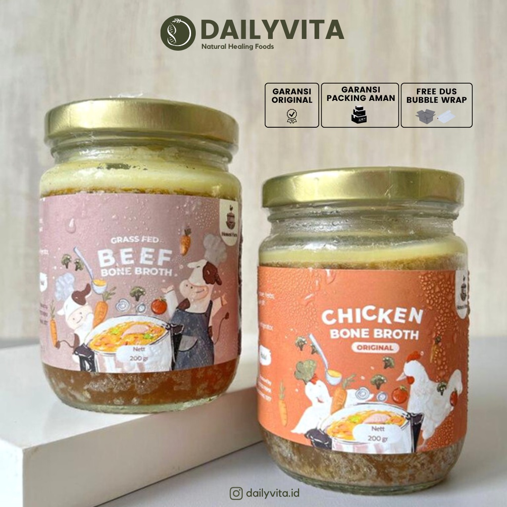 HONEST FARM - HOMEMADE PREMIUM BONE BROTH CHICKEN BONE BROTH 200gr/BEEF BONE BROTH BB BOOSTER KALDU 200gr MPASI