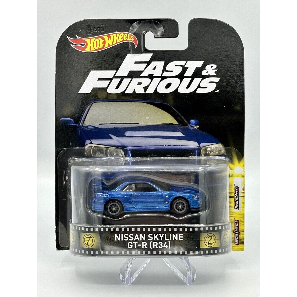 Hot Wheels Nissan Skyline R34 Fast & Furious Retro Series Blue