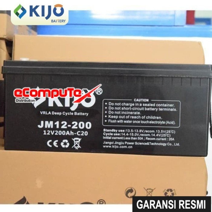 BATERAI UPS VRLA 12V 200AH KIJO / BATTERY AKI KERING 200 AH ACCU