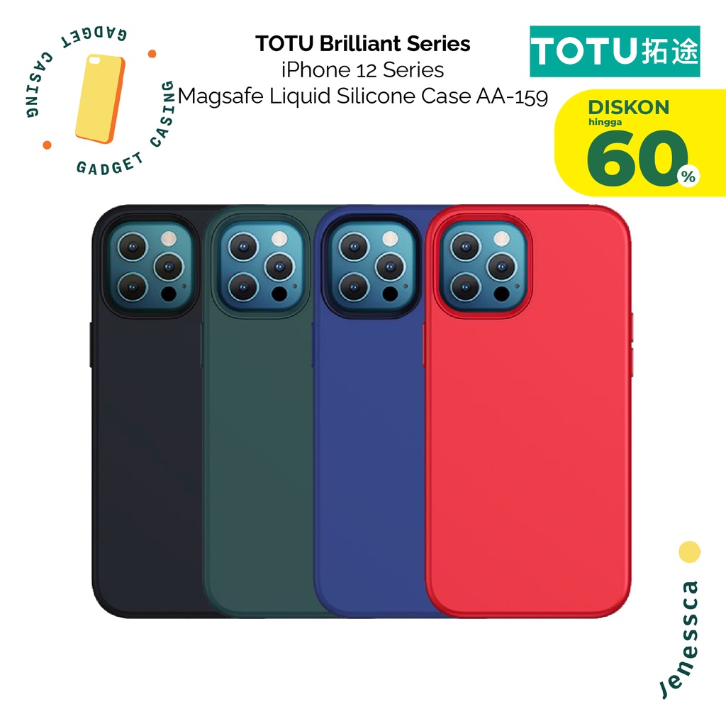 TOTU Casing iPhone 12/Mini/12 Pro/Max Liquid Silicone Magnetic Case Anti Noda