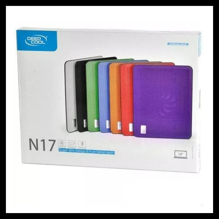 Cooling pad Deelcool N17 Super Slim Aluminium 7 Color Up To 14&quot;