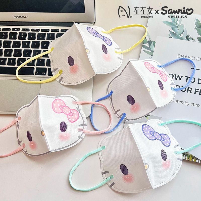 10PCS MASKER 3D KARAKTER KARTUN ANIMASI JEPANG HK HELLO KITTY SANRIO HEAD DUCKBILL DEWASA DAN ANAK C