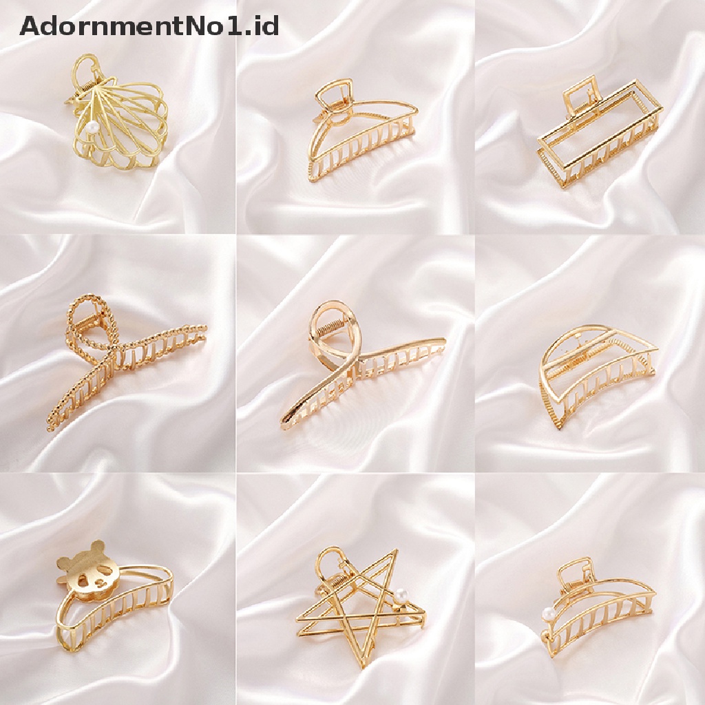 [AdornmentNo1] 27jepit Rambut Emas Pin Rambut Non-Slip Pegang Kuat Hair Claw Clips Untuk Wanita Perempuan [ID]