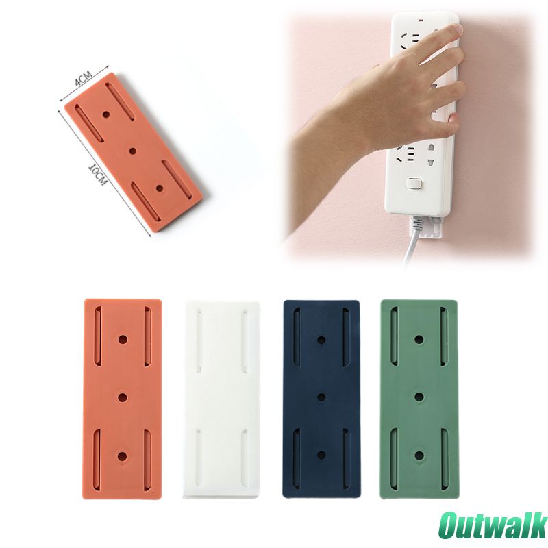 ღ 1Pc Dinding Punch-Gratis Plug Pemegang Self-Adhesive Plug Socket Fixer Mulus Power Strip pemegang Rumah Organizer Kabel Rak Aksesoris Rumah Tangga