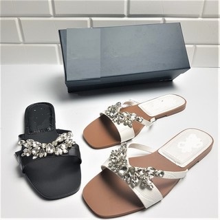 ZR Flat Diamond Croco Sandal