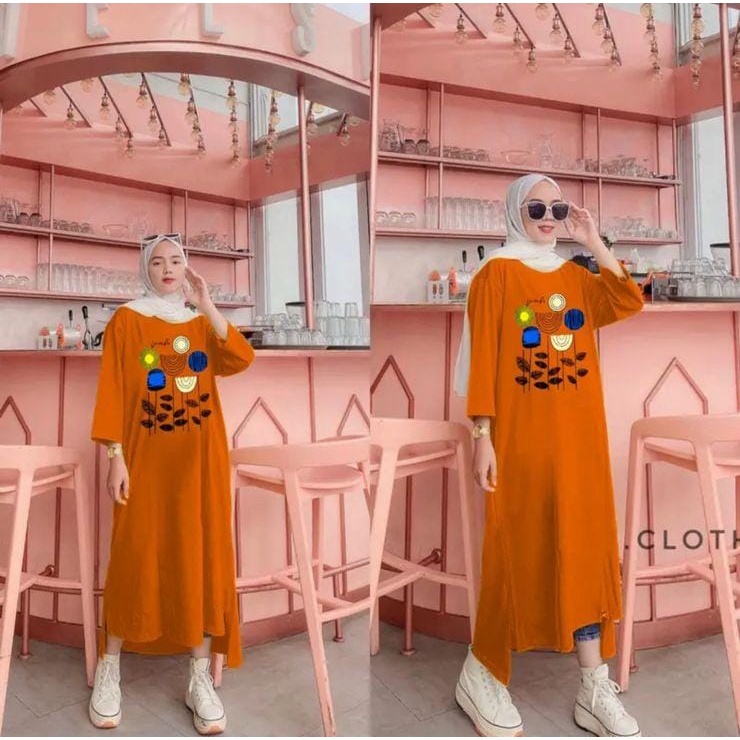 LONG TUNIK BASIC FLORA / OVERSIZE LONG TUNIK JUMBO  / TUNIK JUMBO