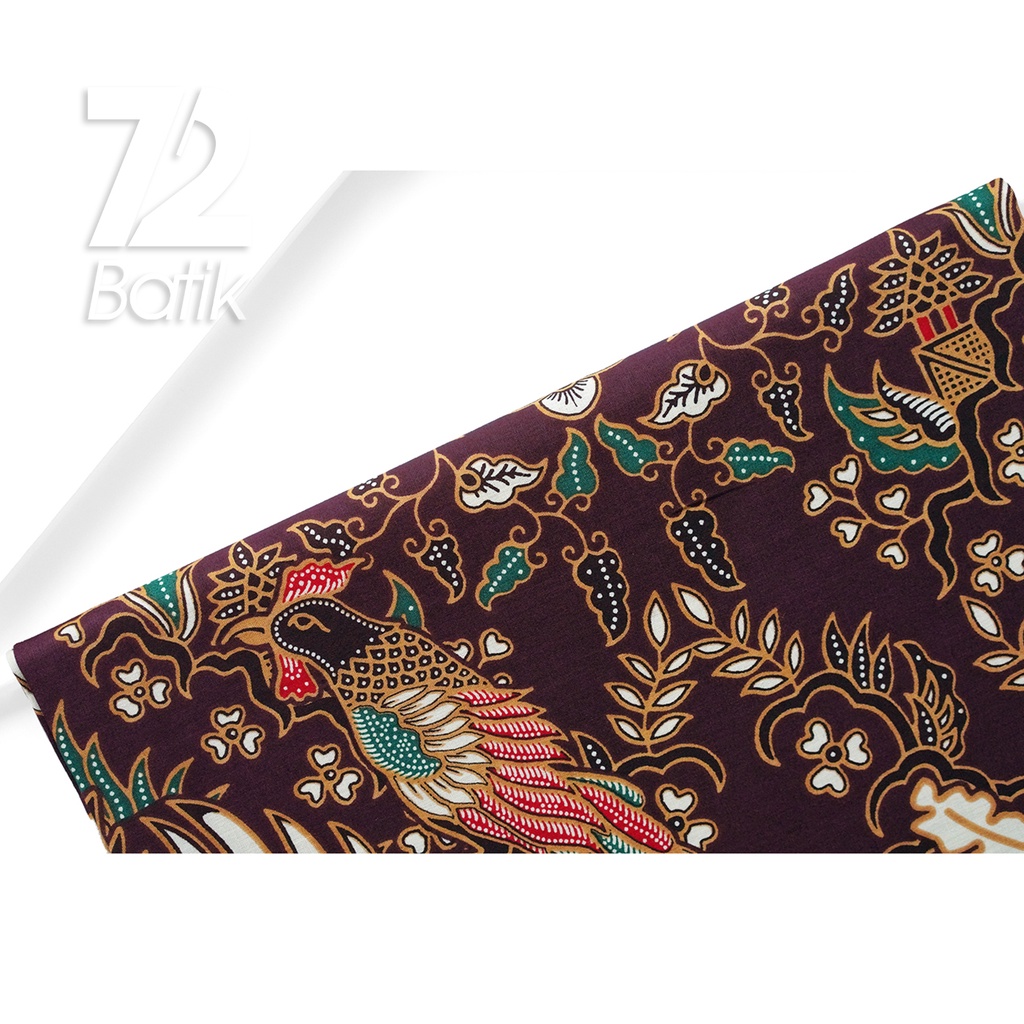 KAIN BATIK PREMIUM Bahan Katun Motif Burung Camar Coklat Tua 722780 Cap 72 Jarik Jarit Samping Kebat Panjang Batik Katun Modern Premium Bahan Seragam Batik Pernikahan Kantor Keluarga Murah Kamen Jadi Batik Bali Lembaran