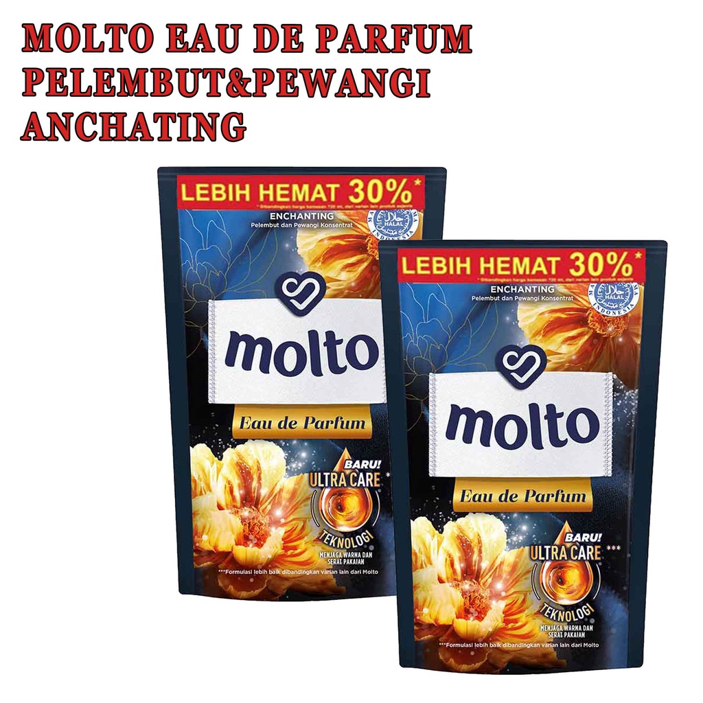 Pelembut&amp;Pewangi Pakaian * Molto Eau De Parfum * Molto Konsentrat * Echanting 750ml