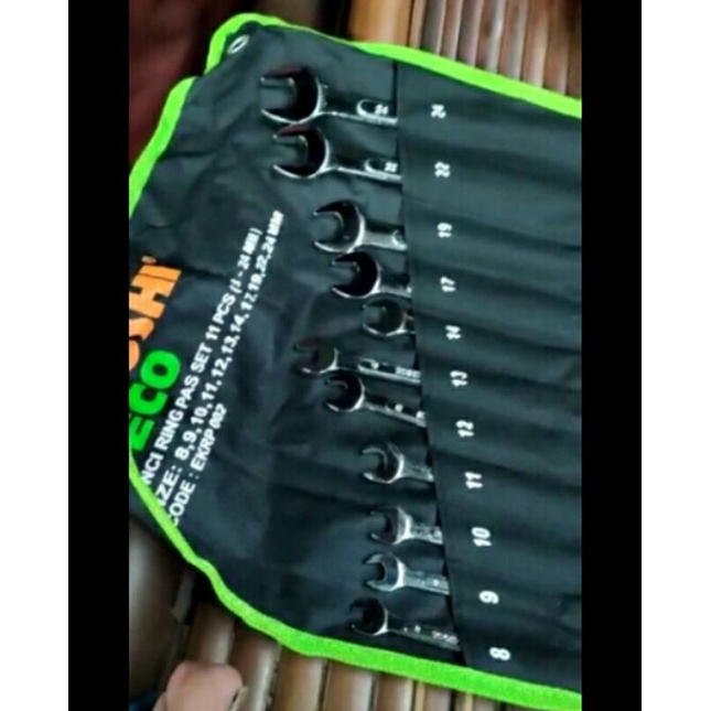 KUNCI RING PAS set 11 pcs 8 - 24 mm KUNCI PAS RING set 11 pcs - High Quality - sedia Treker cvt Gaga