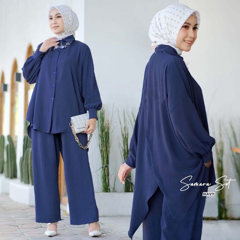 Tulus Signature Samara Set / Setelan Celana Crinkle Airflow Jumbo Terbaru Murah Meriah